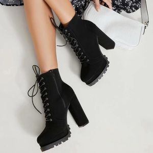 Black suede High heels